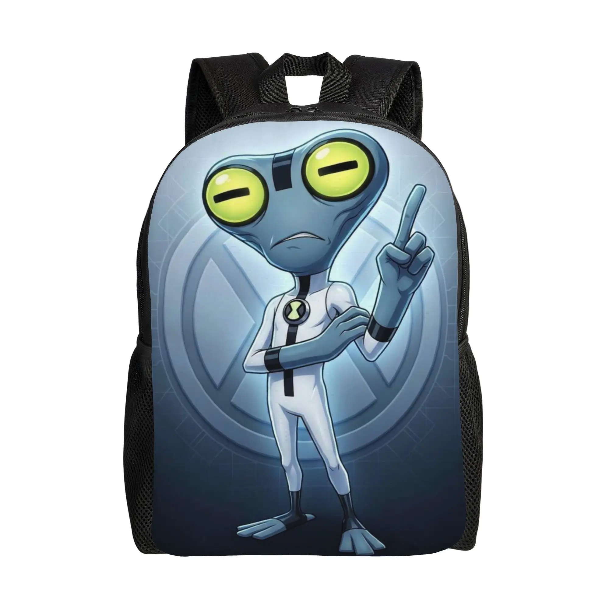 Backpack Back to school season Big Eyed Grey Alien Frog Scientist Pointing  Lightweight Backpack