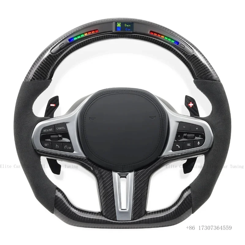 Carbon Fiber LED M Sport Steering Wheel Fit for BMW G01 G05 G20 G21 G80 G81 G22 G23 G26 G29 G30 G32 G87 F40 F44 M340i M440i 330i