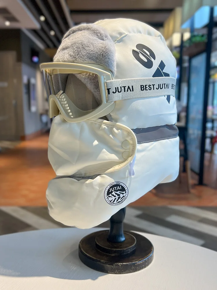 

2025 New Bomber Hat Men's and Women's Winter Warm Windproof Cycling Mask Artifact Ski Cap with Goggles Thermal Pilot Hats
