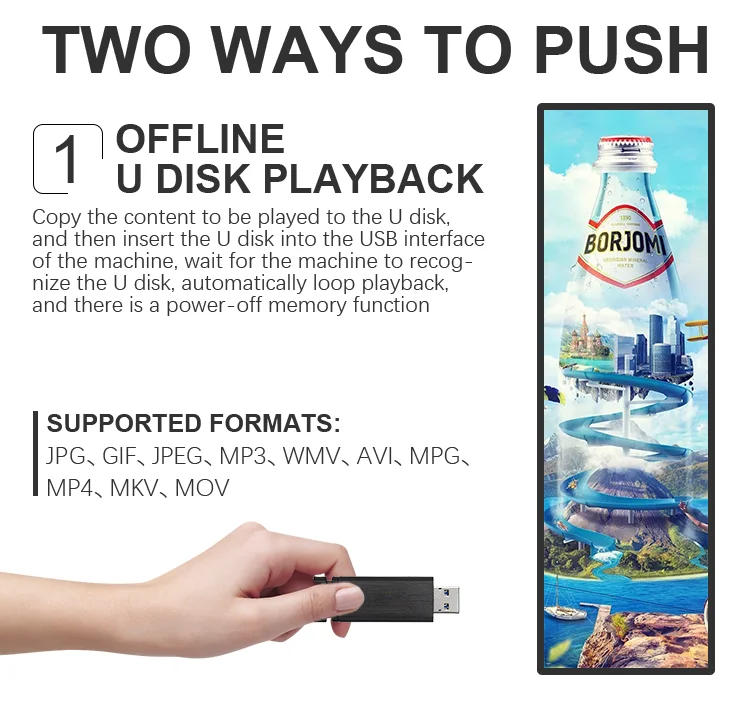 LCD Display Panel Player Advertising Shelf LED Display Showroom Display Racks Android Shelf Edge ultra Wide Stretch bar Lcd