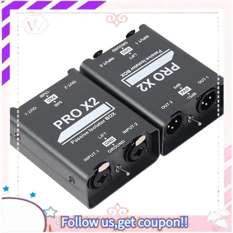 

Простой в использовании новый 2-сторонний аудиоизолятор, устройство устранения звукового тока, XLR 6.5, перфорированный изолятор, микшер, прямая трансляция