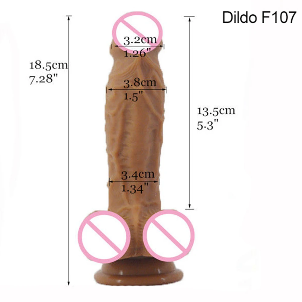 FAAK 7/8 Inch Realistic Dildo With Sucker Double Layer Silicone Fake Penis Lifelike Sex Toys For Women Strapon Dildo Sex Shop