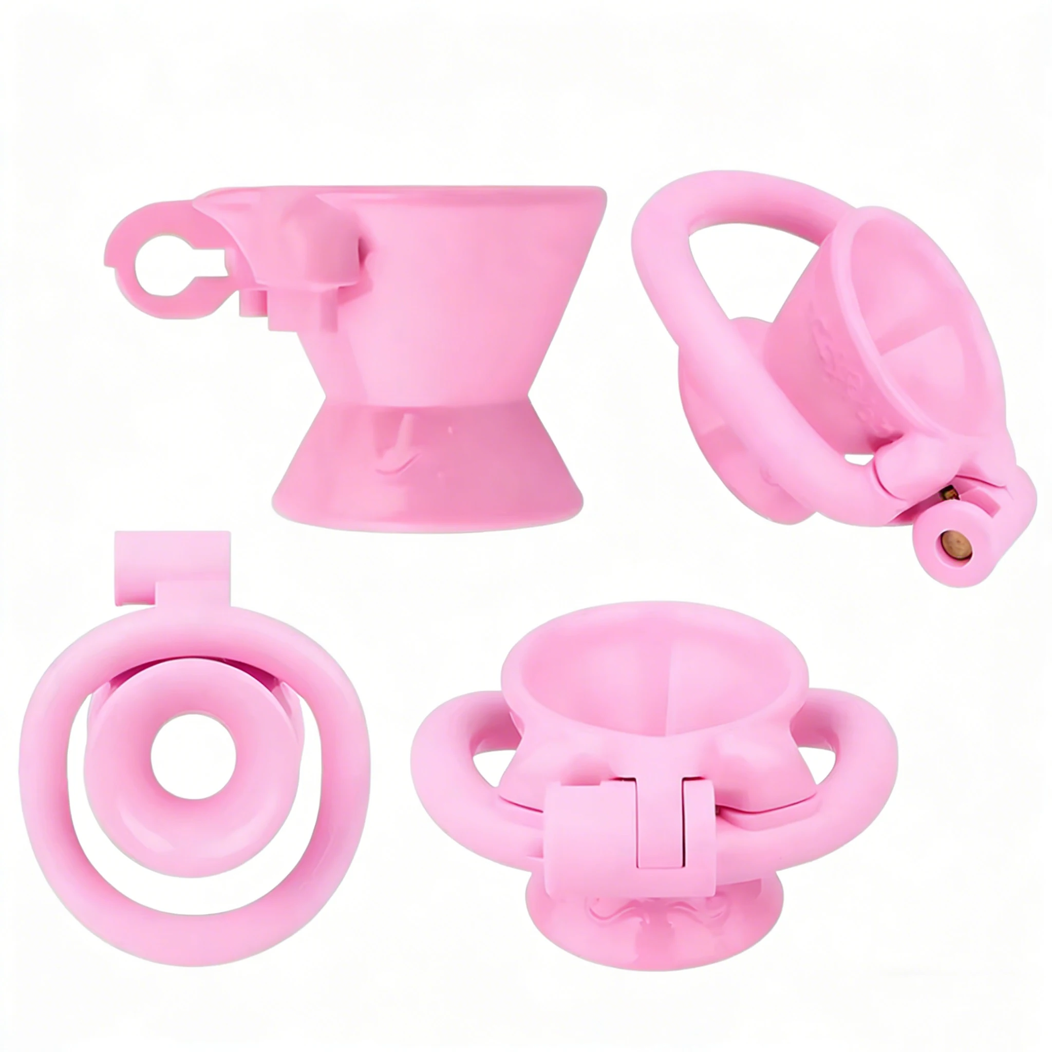FRKO Pink Inverted Sissy Male Chastity Cage Negative Lockcock Cage CBT Games BDSM Penis Rings Sex Toys For Men Femboys 