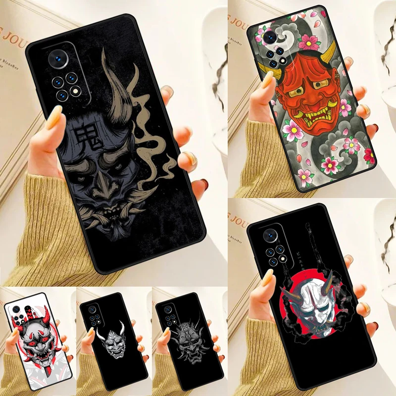 Japanese Hannya Mask Case For Samsung Galaxy S24 Plus S23 S20 S21FE Lite S22 Ultra Note 20 S8 S9 S10 Phone Coque