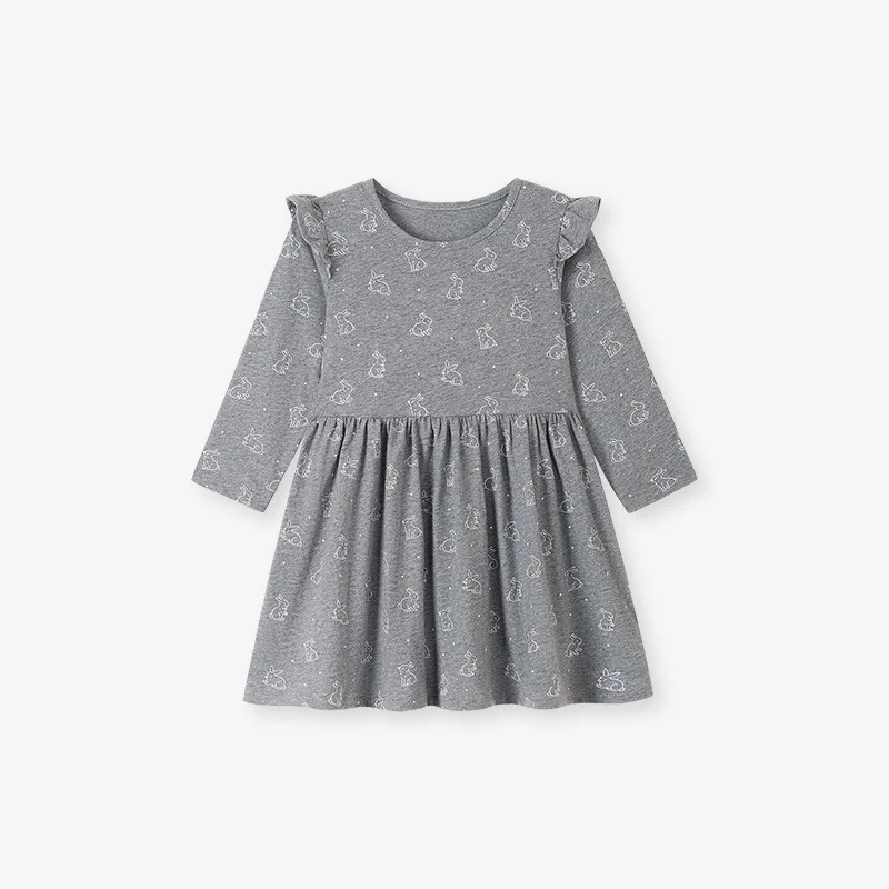 Fall Winter Toddlers Striped Dress Full Sleeve Cartoon Kids Dresses Cotton Casual Clothing For Little Kids Wholesales
