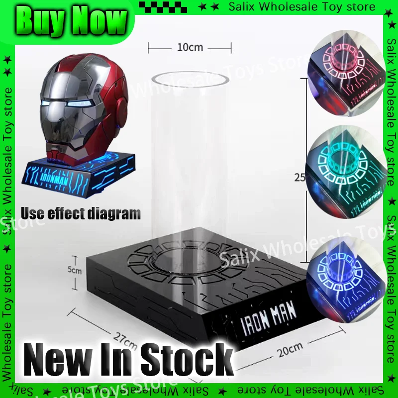 In StockIron Man Autoking 1/1 Mk5 Helmet Colorful Charge Base Remote And Voice Control Automatic Helmet Base Gifts Customized