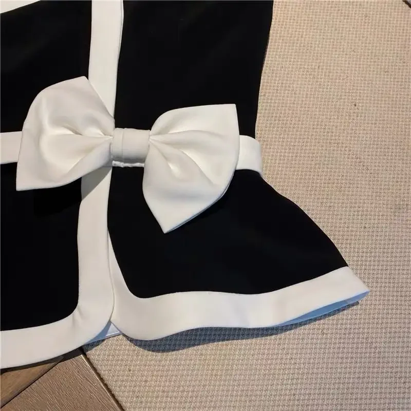 Women Clothing Bow Slim Fit Korean Vest Sexy Backless Irregular Tanks Ropa Mujer Fashion Ruffles Temperament Camis Black