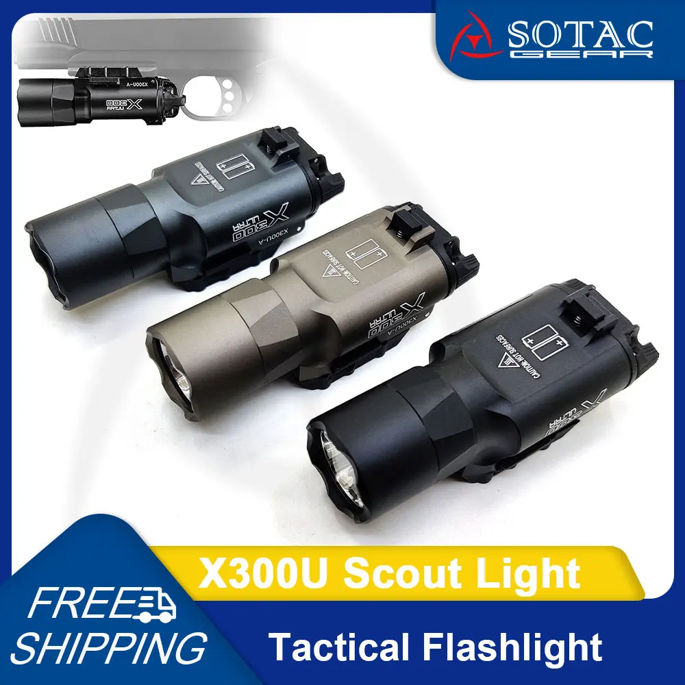 

Metal Weapon X300U LED Light White LED 500 Lumen Tactical Hunting Flashlight SOTAC GEAR