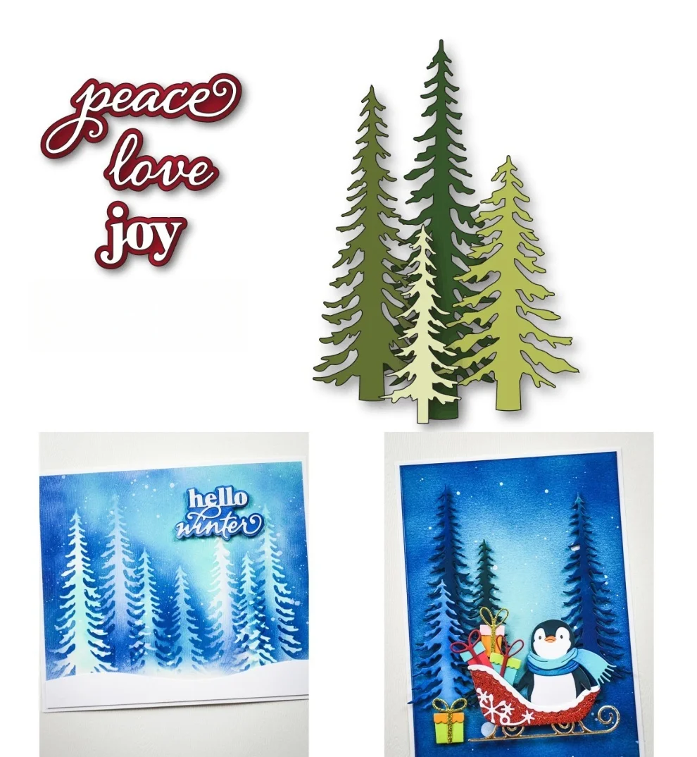 

2025 Christmas Tall Evergreen Trees Metal Cutting Dies for DIY Making Card Scrapbook Embossed Paper Album Craft Supplies