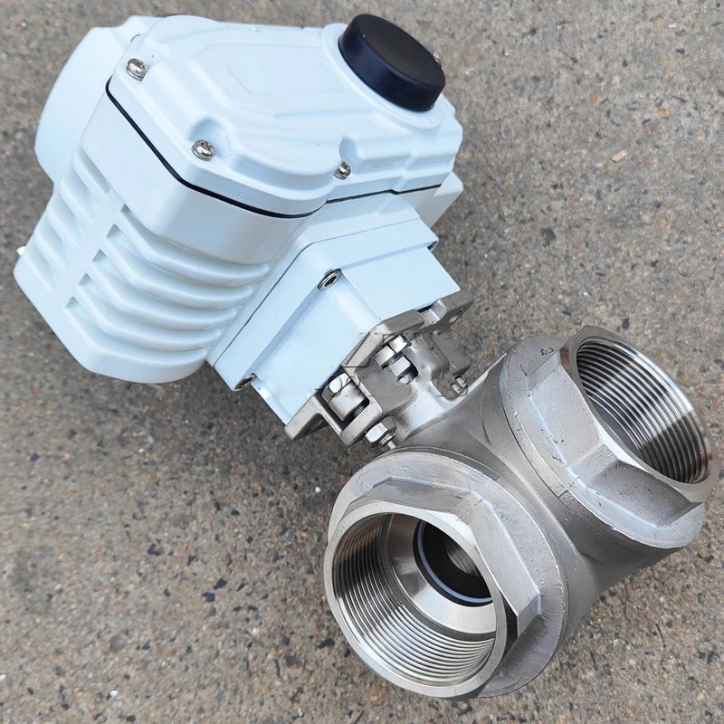 Electric Four-Way Directional Control Ball Valve Stainless Steel 304 for Water Oil Steam Gas-OEM Customization Supported