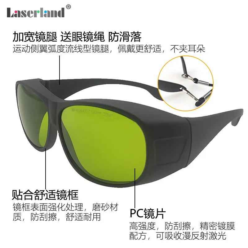 190-450 and 800-1100nm fiber laser marking, cutting and welding processing protective glasses