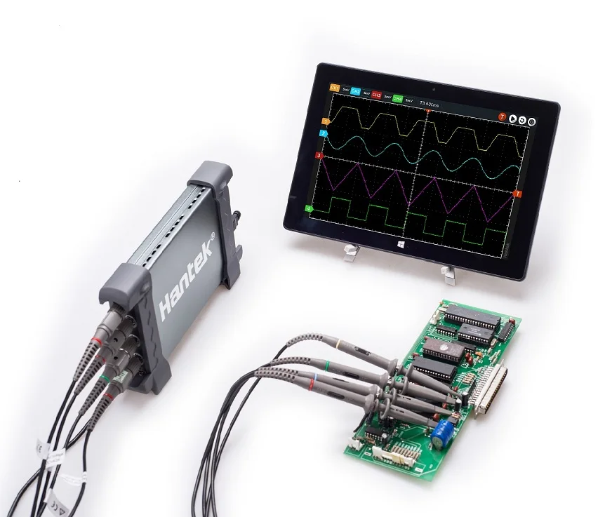 Hantek6074BD 70MHz Function Arbitrary Waveform Signal Generator PC Based USB Handheld 4 CH Oscilloscope FFT Spectrum Analyzer