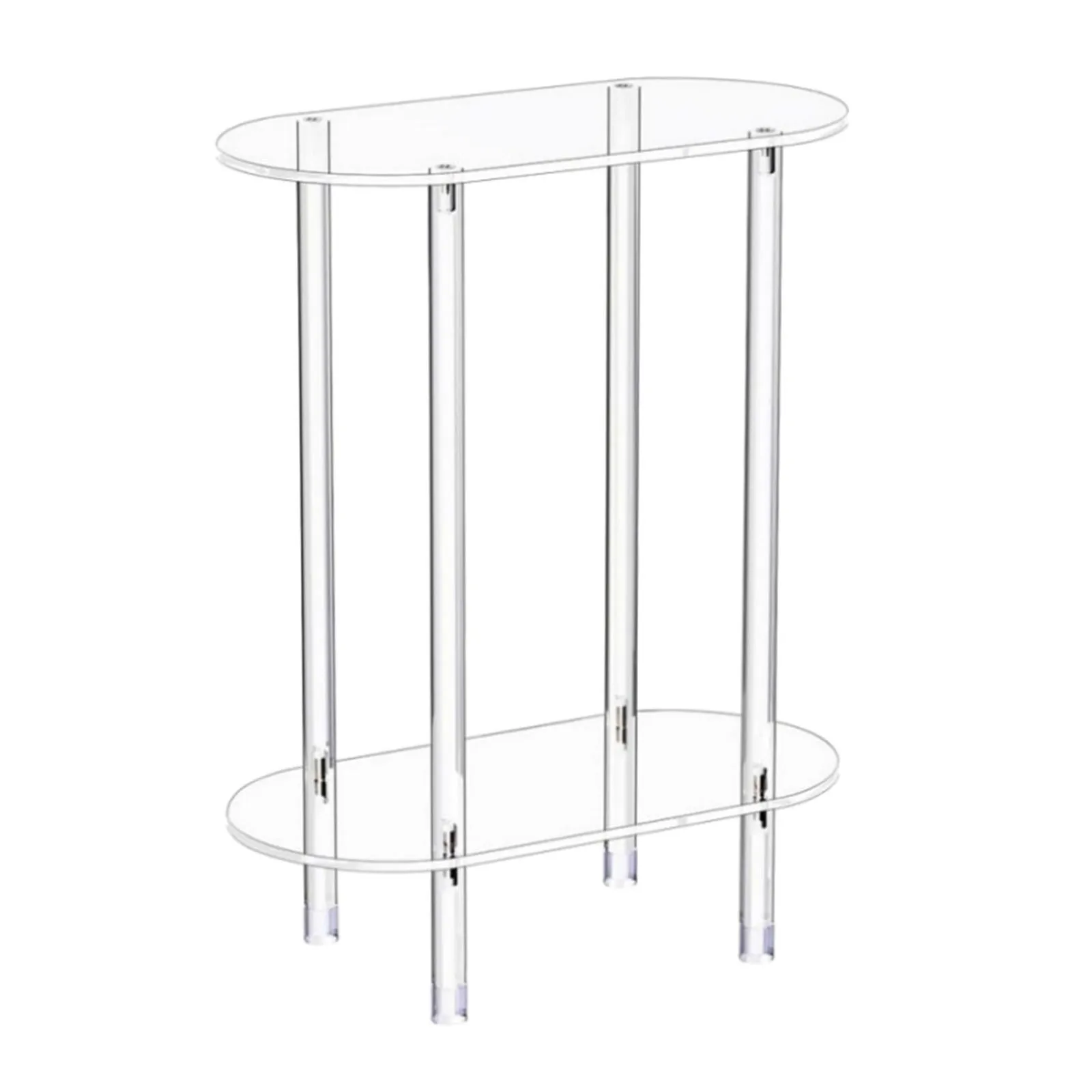 Acrylic Table 2 Tiers Nonslip Transparent End Table Creative Rectangular NightStand for Farmhouse Cafe Dorm Bedroom Restaurant image 5