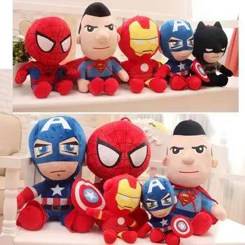 ร้อน 27 ซม.Man Spidermaned Plush ของเล่นตุ๊กตาภาพยนตร์ Marvel Avengers ตุ๊กตา Hero กัปตันอเมริกาเหล็กคริสต์มาสของขวัญเด็ก