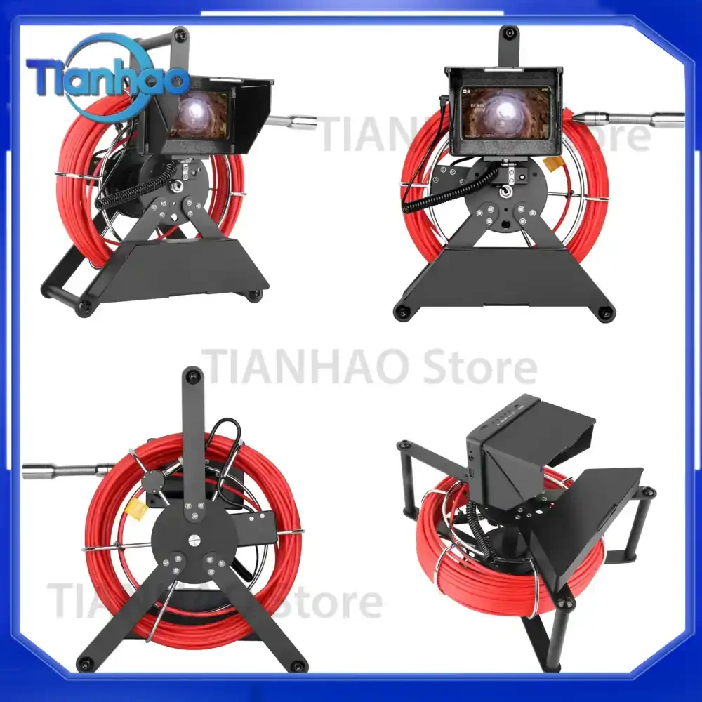 4.3 Inch IPS Color Monitor with 4.8mm 20M Cable IP68 Sewer Pipe Inspection Camera 16GB TF Card DVR for Industrial Endoscope