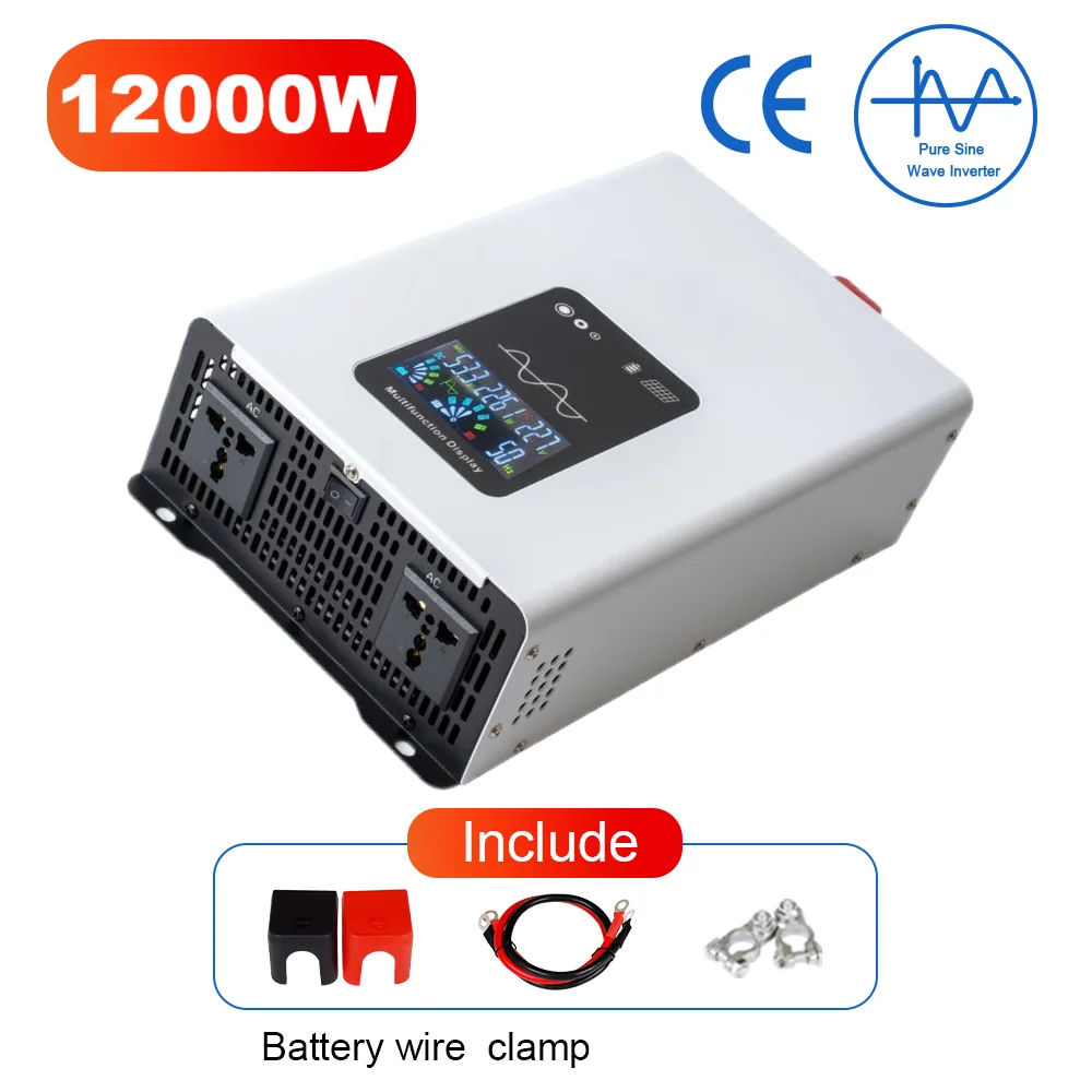 5000W 6KW 7KW 10KW 12000W Pure Sine Wave Inverter 12V/24V/48V/60V/72V/96V Power Inverter 110V 220V Solar Car Inverter Converter