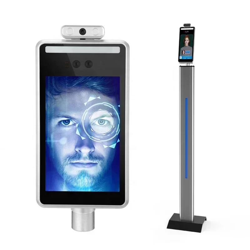 8 Inch Face Recognition Temperature 20,000 Faces Storage Capacity Temperature Thermal Camera Face Identification Sensor