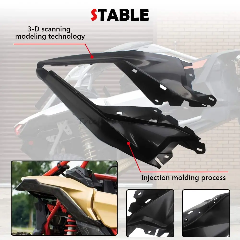 UTV/SXS Rear Fender Compatible with Can-Am Maverick X3 Max Turbo DPS RS RR 1000R 2017-2024 Accessories Rear Mudguard Kit - view 4