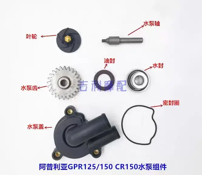 FOR Aprilia FB Mondial HPS 125 HPS125 HPS300 Motorcycle Engine Parts Water Pump Cover Seal Ring Assembly