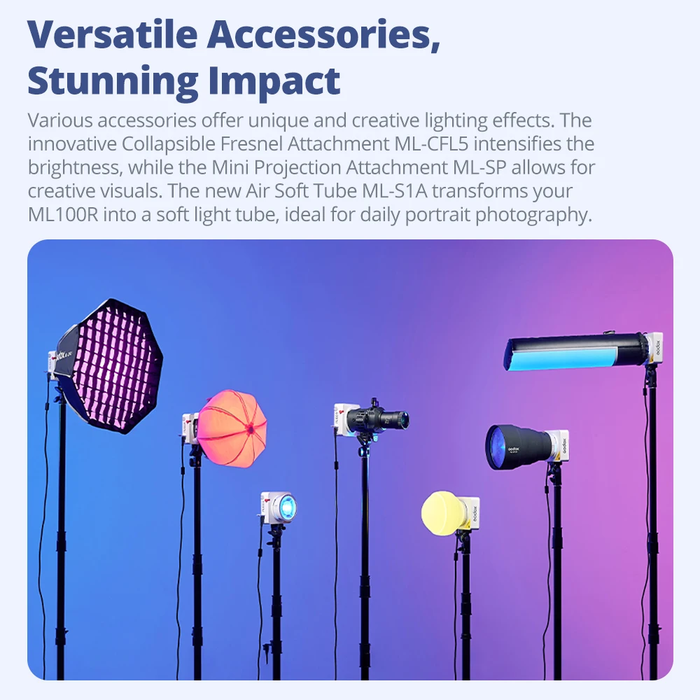 Godox ML100 ML100R Full Color LED Video Light 1800K-10000K Portable RGB Pocket Fill Light for Camera Outdoor Photography Live