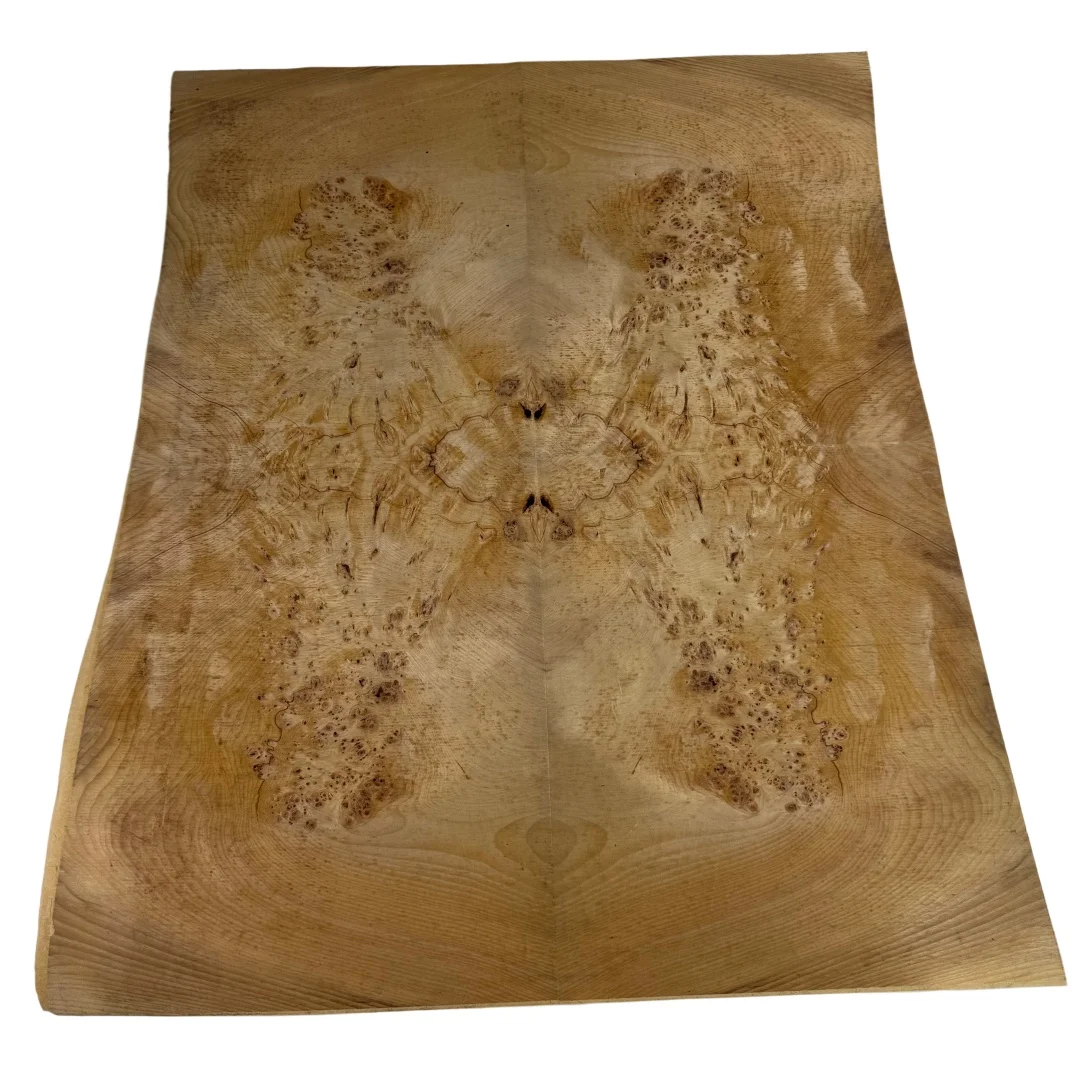 0.3mm Natural Camphor Burl Veneer, Suitable for Guitar Tops Car Interior Trim Furniture Repair 60x50cm(Backing kraft paper)