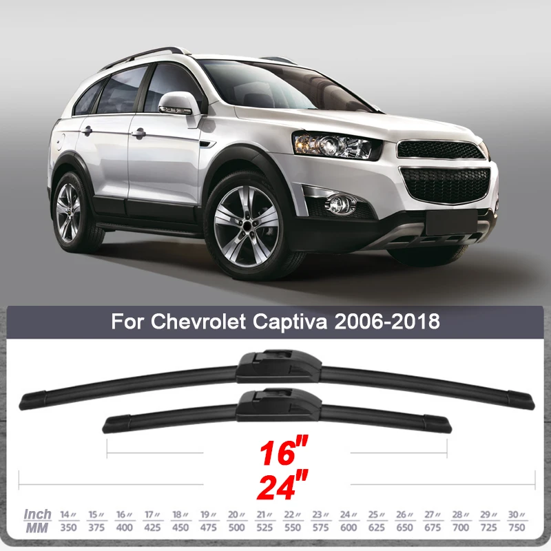 Car Styling Front Windshield Wiper Blades Bracketless Rubber For Chevrolet Groove Captiva Trax Tracker Captiva Onix 2008-Present