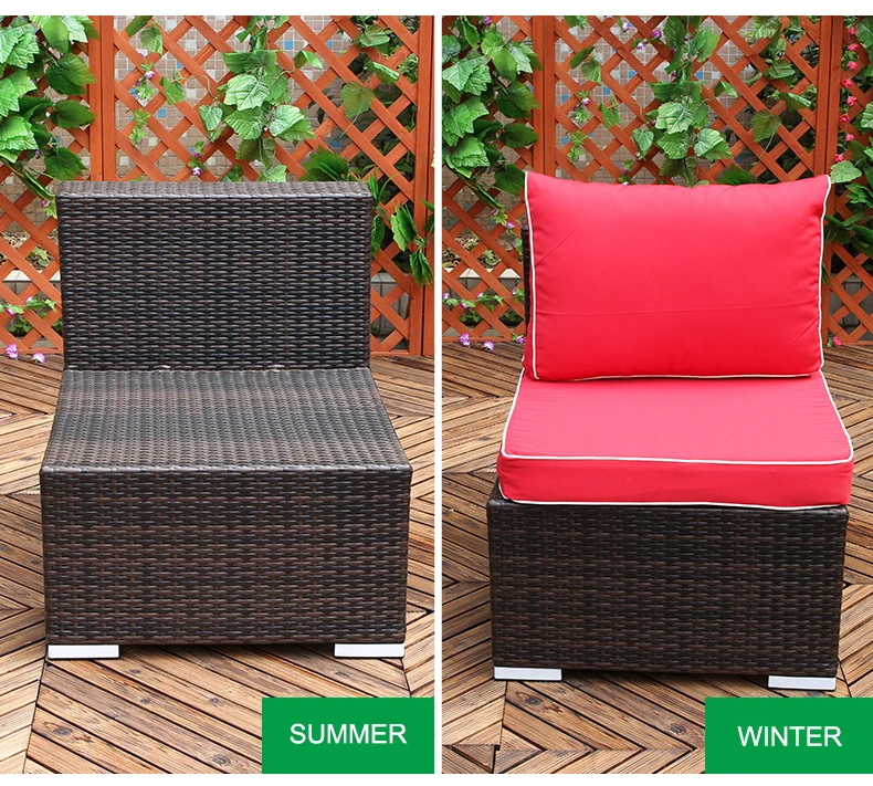 Corner Sofa Sectional Wicker Rattan Outdoor Furniture Cushions Aluminum Outdoor Rattan Sofa Set
