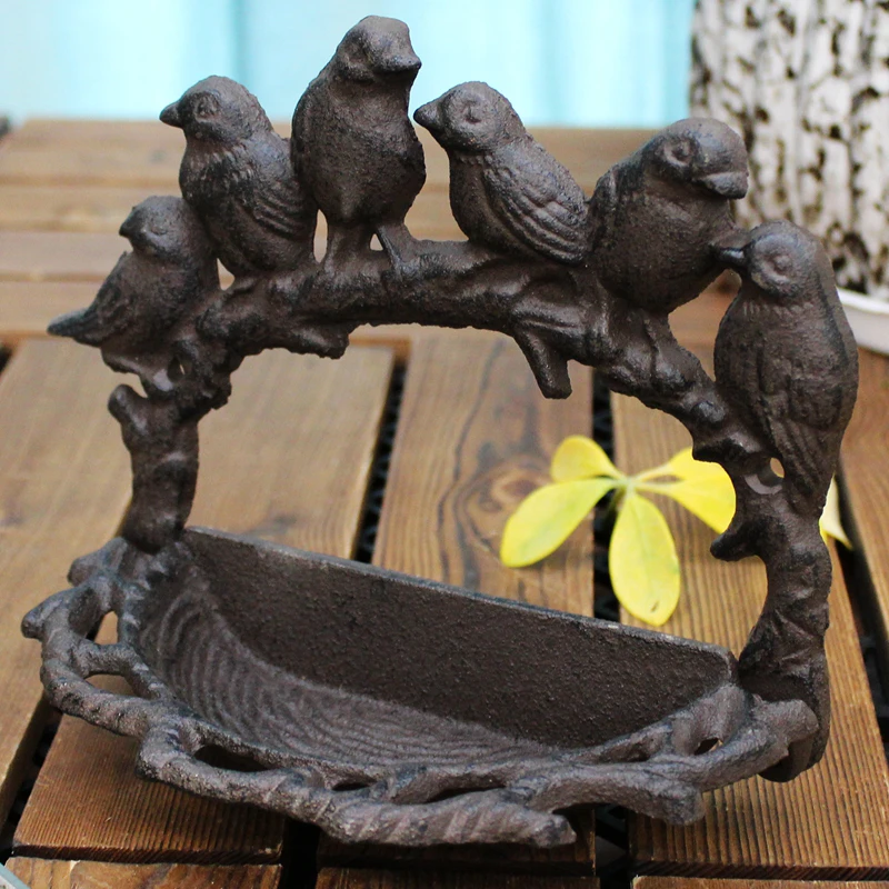 Cast Iron Craft Six Birds Shape Wall Hanging Key Box Storage Box Home Courtyard Wall Decoration Storage Box Wall Decoration