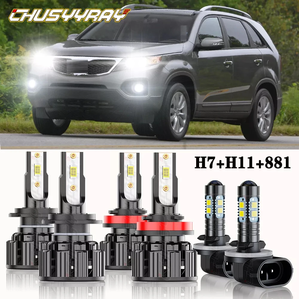 

For Hyundai Genesis 2009-2014 H7 H11 881 Canbus LED Headlight Kits 1:1 Same Size 6000K 100000LM Hi/Lo Beam+Fog Lamp Bulbs Combo
