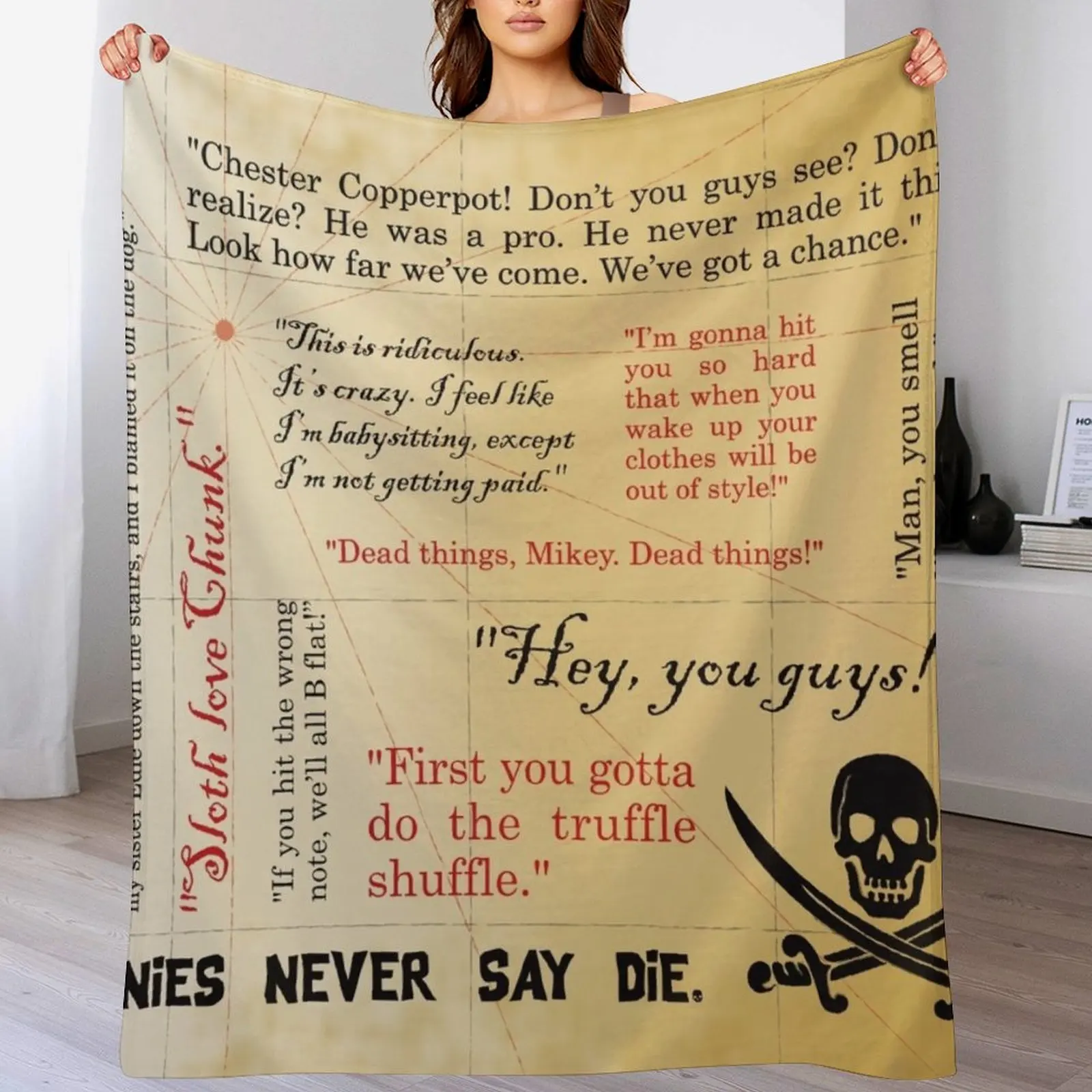 

The Goonies Map Throw Blanket funny gift Soft Plaid Custom Plaid on the sofa Blankets