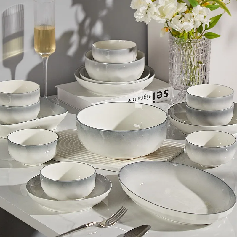 

Underglaze Color Ceramic Rice Bowl Set 2025 New Design High End Tableware For Modern Home Dining
