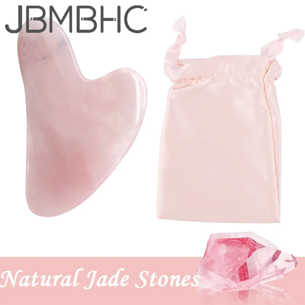 Natural Jade Stones Gua Sha Scraper Guasha Face Lifting Devices Rose Quartz Gouache Massager Facial Neck Back Body Massage Tools