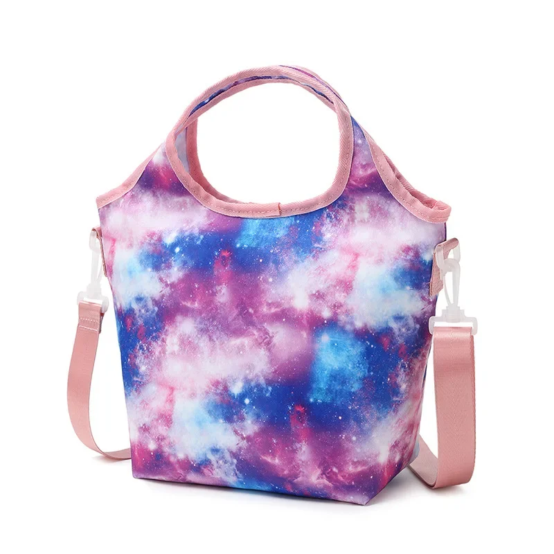 

New lunch bag tie-dye starry sky student thermal insulation bento bag cross-border special trendy waterproof lunch bag