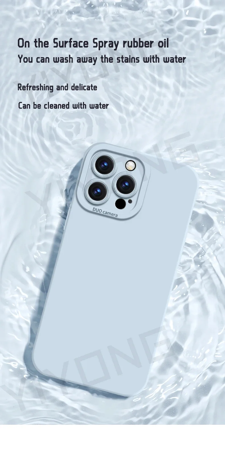 Handyhüllen für iPhone Air 17 16 18 Pro Max 17e 16e 15 14 Plus 13 Mini, YIYONG Quadratische Seidige Flüssigsilikon-Softcover – Detail 10