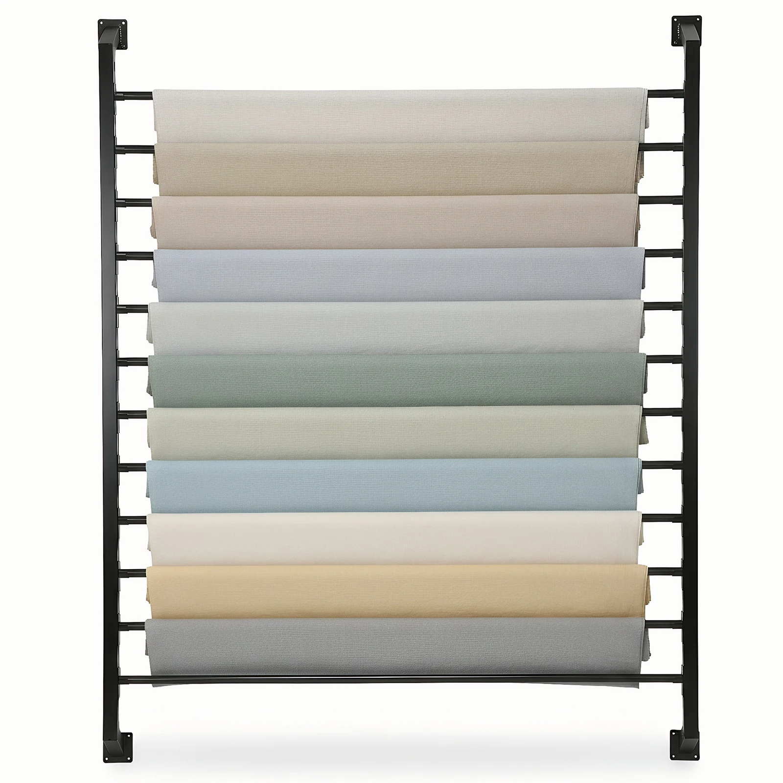 

Металлическая подставка для тканевых рулонов на 13 ярусов с регулируемой штангой для подвешивания, для виниловых пленок, оконных материалов, гаражей и мастерских