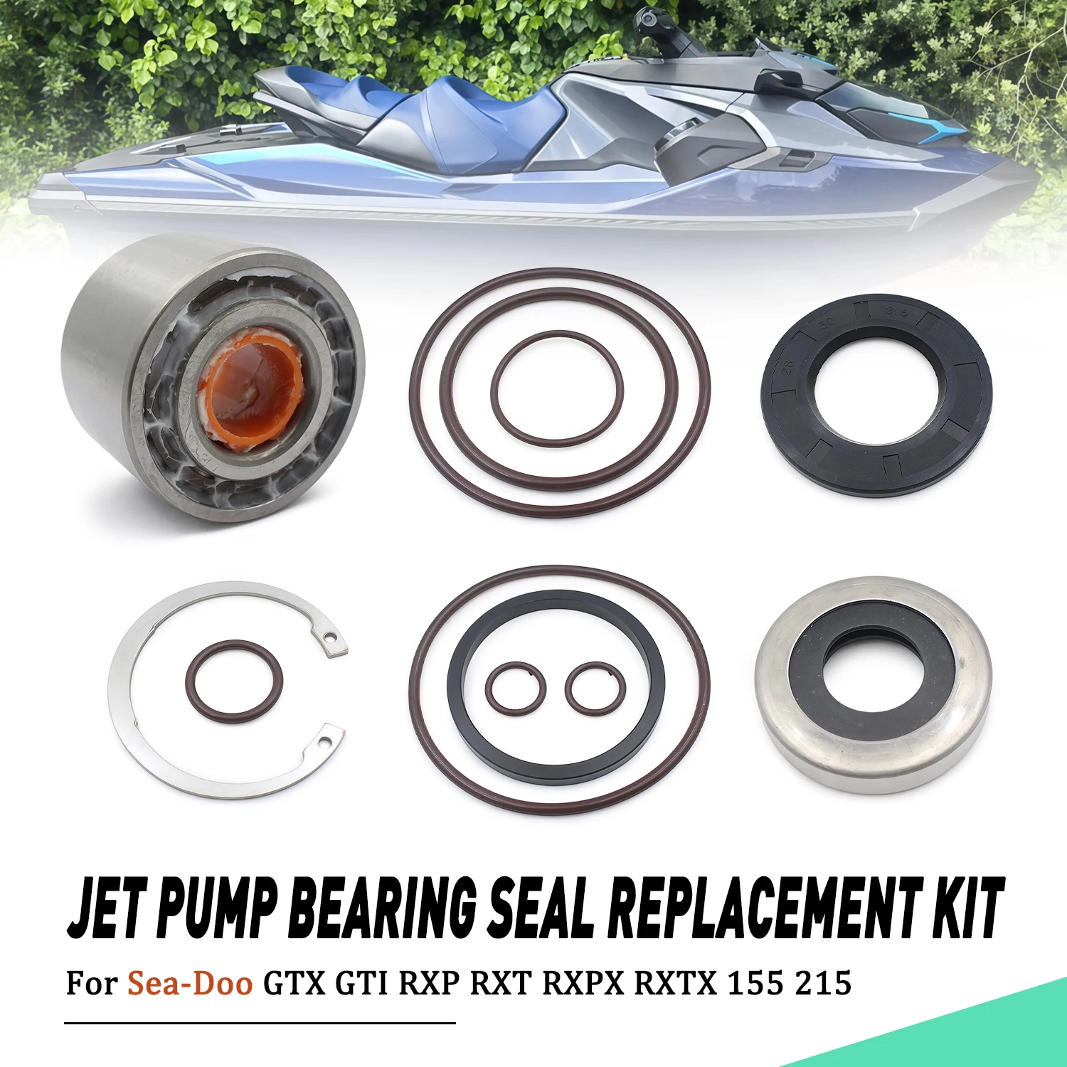 For Sea-Doo GTI 900 130 GTS GTX 170 215 RXP RXT RXPX RXTX RXP-X 155 215 Moto Jet Pump Rebuild Kit  Bearing Seal Accessories