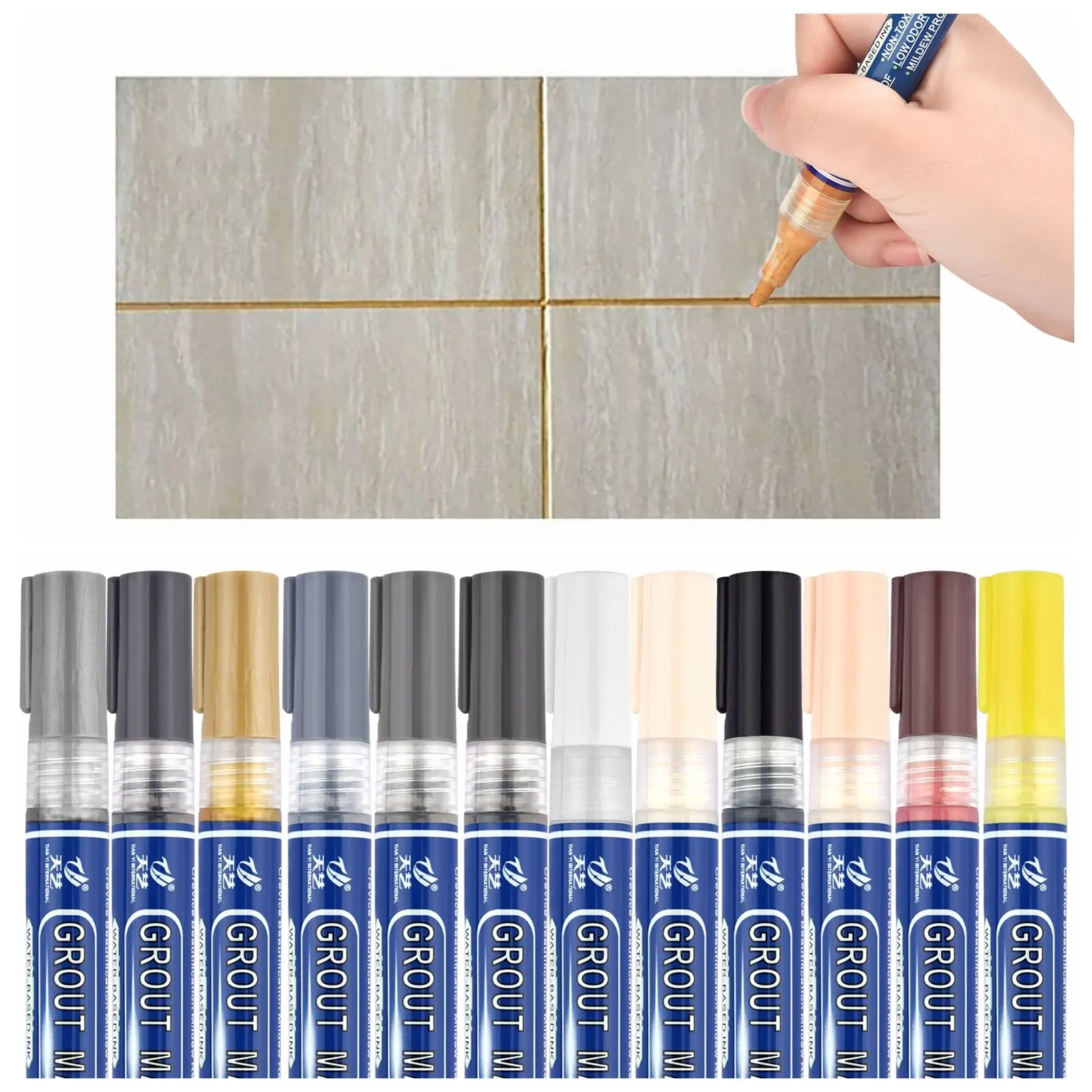 Waterproof Tile Gap Repair Marker Pen White Ceramic Refill Grout Mouldproof Filling Agents Wall Porcelain Bathroom Paint Cleaner