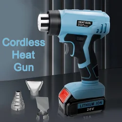 Pistola de calor inalámbrica con 4 boquillas, equipo de calefacción portátil, batería de iones de litio de 18V y 20V, para Makita/Dewalt/Milwaukee/Bosch/Black Decker