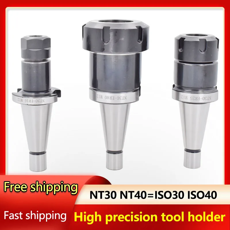 NT30 NT40 ER16 ER20 ER25 ER32 ER40 Uchwyt narzędziowy ISO30 ISO40 Spindl NT ER Collet Chuck 7:24 Do frezarek Cnc Narzędzia tokarskie