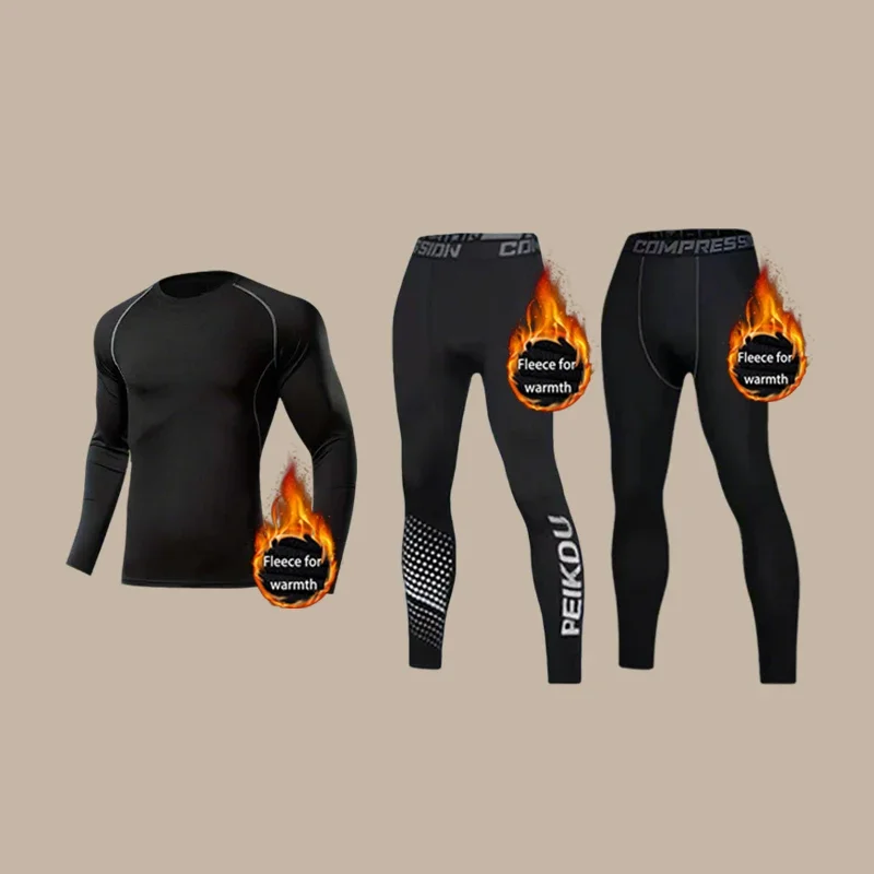 مجموعة ملابس داخلية حرارية لخريف وشتاء 2025، بطانة صوف سميكة، دفء مزدوج، طبقة أساسية رياضية، بيجامات ناعمة