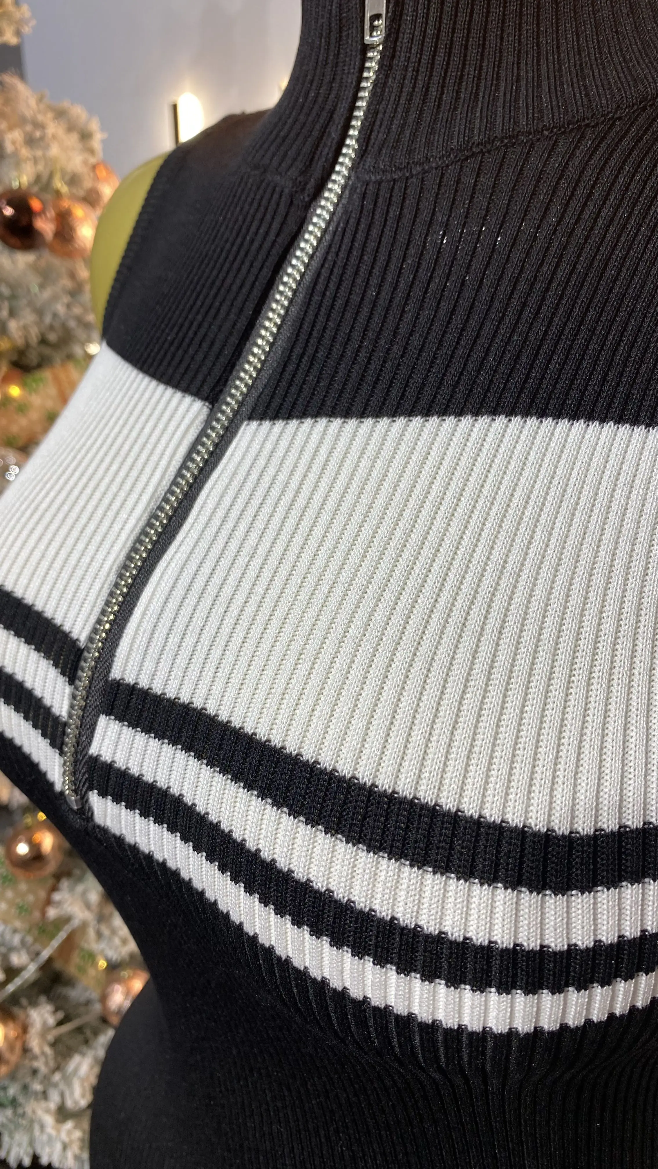 مخطط محبوك سترة بلا أكمام فستان قصير مثير سليم صالح الورك مطاطا سستة التفاف اللباس-GZXX226