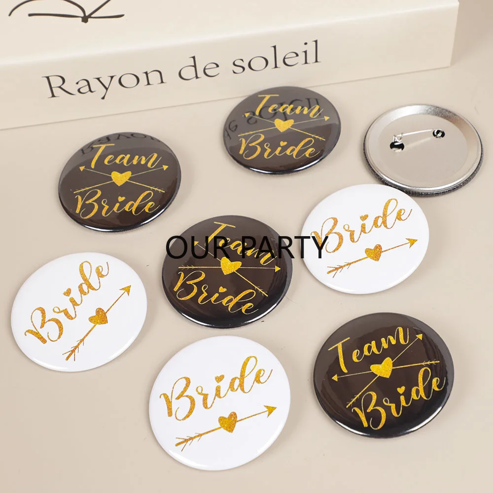 6Pcs Team Bride To Be Badges Bridesmaid Tribe Gifts for Wedding Bridal Shower Decoration Bachelorette Hen Night Party Supplies