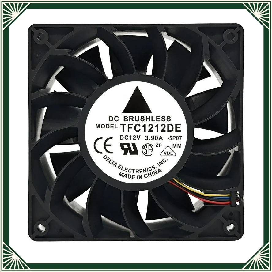 TFC1212DE DC 12V 3.9A 12012038mm 4Pin Dual Ball Bearing High Airflow Violent Cooling Fan For Delta