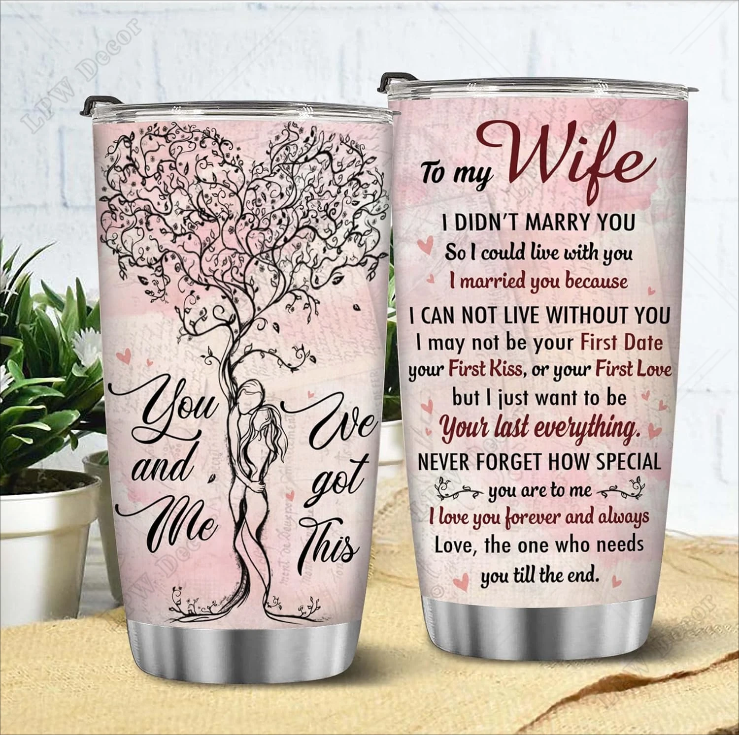 Valentines Day Gifts for Her Wife Gifts From Husband Wife Christmas for Anniversary Christmas for Wife for Women Tumbler 20oz