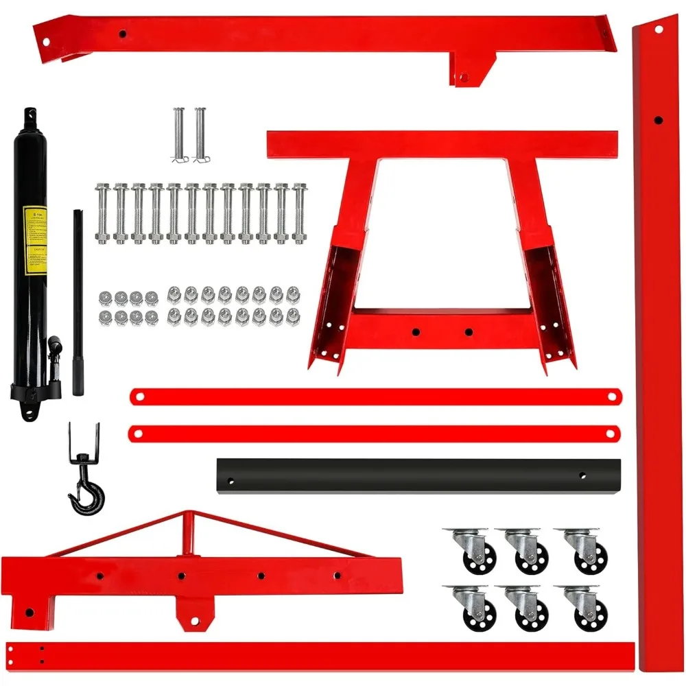 Engine Hoist, 2 Ton (4000lbs) Heavy Duty Folding Hydraulic Engine Crane Hoist, Lifting Cranes