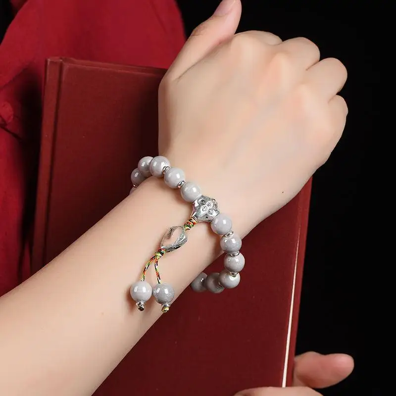 

Фарфор с глазурью цвета золотого пепла, Zhao Lusi, розовый цвет макарон, разноцветный серый, парный браслет для мужчин и женщин.