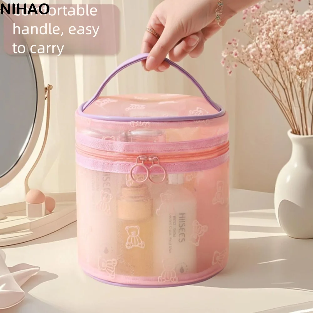 

Простые сетчатые косметички большой емкости на молнии INS, сумка для хранения туалетных принадлежностей, портативный многофункциональный органайзер для мелочей, тренажерный зал