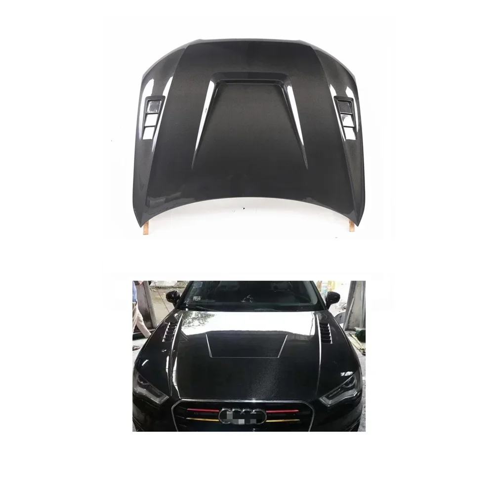 Audis A3 Accessories Real Carbon Fiber Hood For 2013-2018 Audis A3 S3 8V Upgrade C Style Audis A3 Bonnet