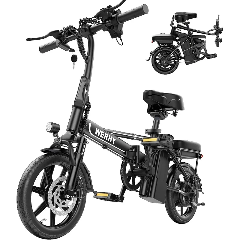 

Электрический велосипед для взрослых, двигатель мощностью 500 Вт, складной электровелосипед с максимальной скоростью 22 миль в час, аккумулятор 499,2/748,8 Втч, электрические велосипеды 14 дюймов, макс. 35