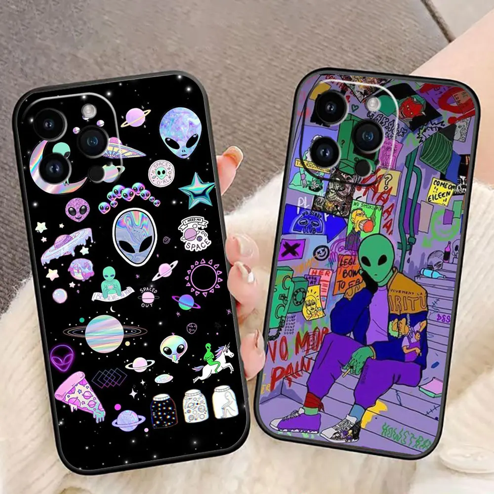 

Cartoon Aesthetics Alien Space Cover Phone Case For iphone Apple 17 17E AIR 16E 16 15 14 8 7 Plus 13 12 11 XR Pro Max SE4 Case